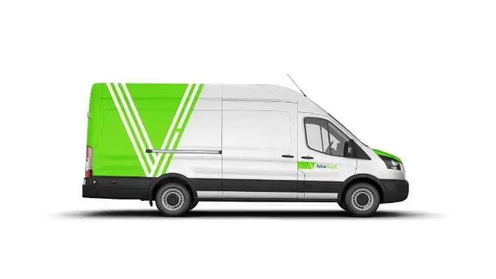 hirefleet extra long wheel base van hire side view of high roof ford transit