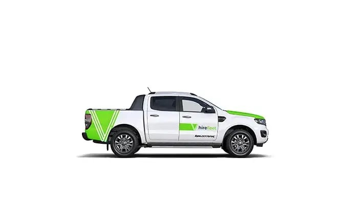 hirefleet 4x4 pickup hire side view of ford ranger