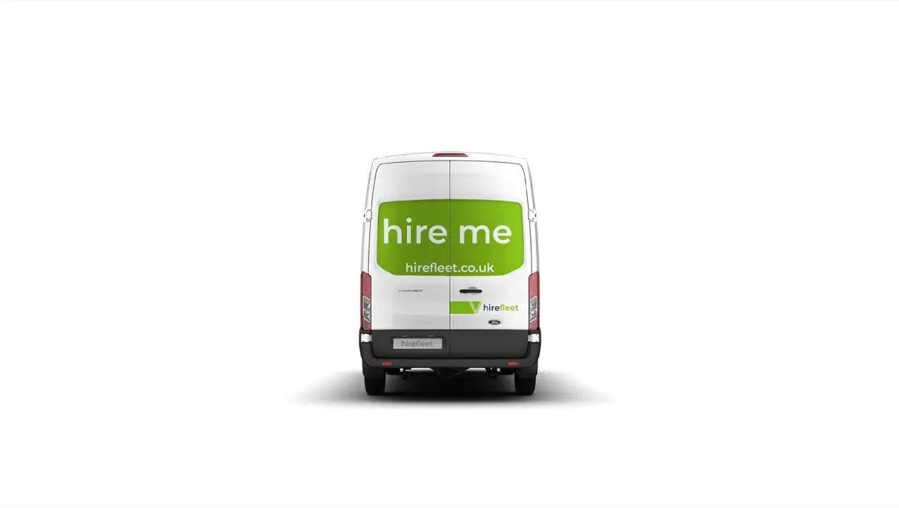 hirefleet extra long wheel base van hire from rear 